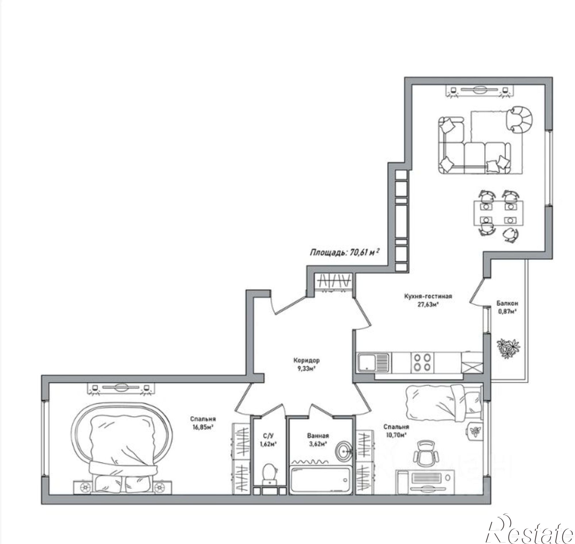 Купить квартиру за 4 750 000 рублей на г Ярославль, ул Брагинская, д 18 к 4