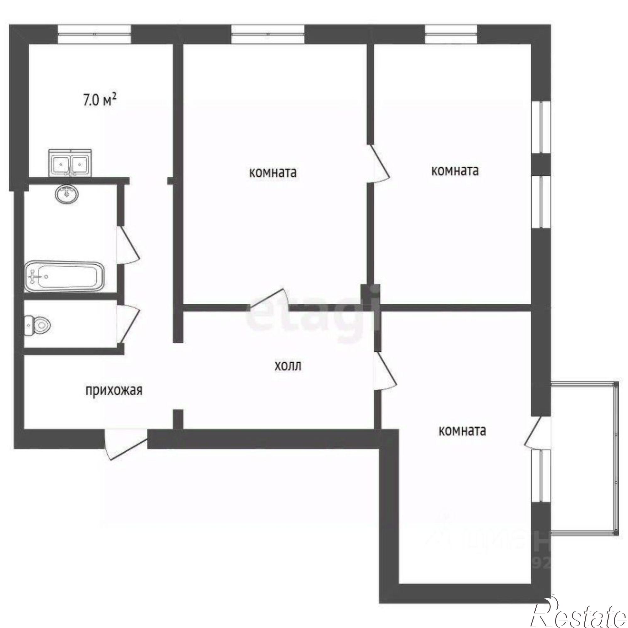 Купить квартиру за 5 500 000 рублей на ул Маланова, 6/1а