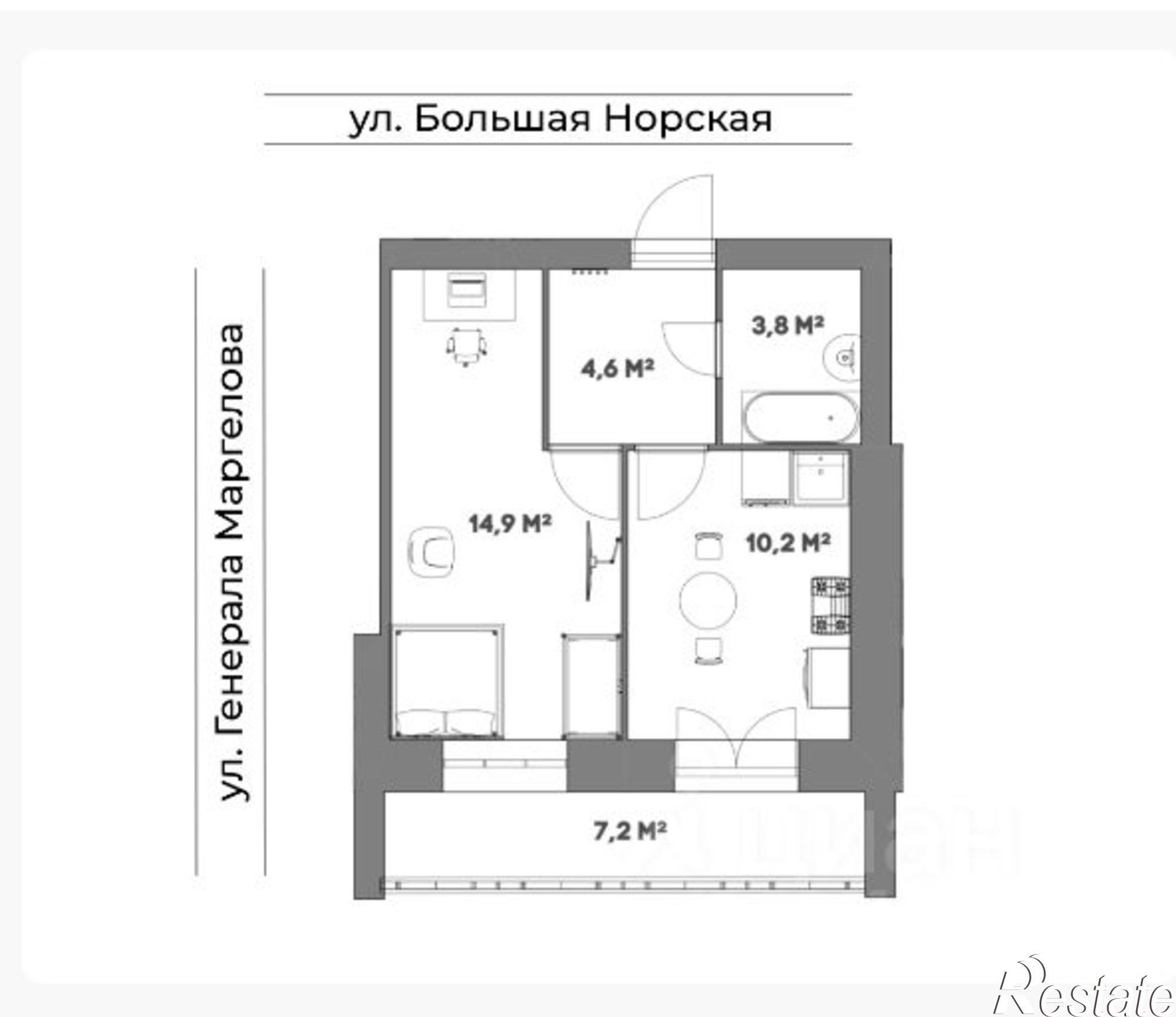 Купить квартиру за 2 900 000 рублей на Ленинградский пр-кт, 98