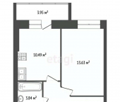 1-комн, 36кв м, этаж 1/9 5-я Яковлевская улица, 17Б