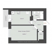 1-комн, 42 кв м, этаж 6/20 ул Соловьева, 7/40