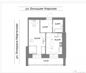 1-комн, 37кв м, этаж 1/5 Ленинградский пр-кт, 98