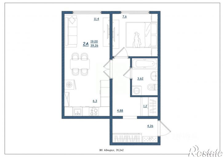 2-комн квартира в новом доме Шандорная улица, 14,  д. 14