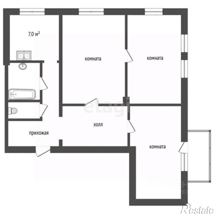 3-комн квартира ул Маланова, 6/1а,  д. 6/1а