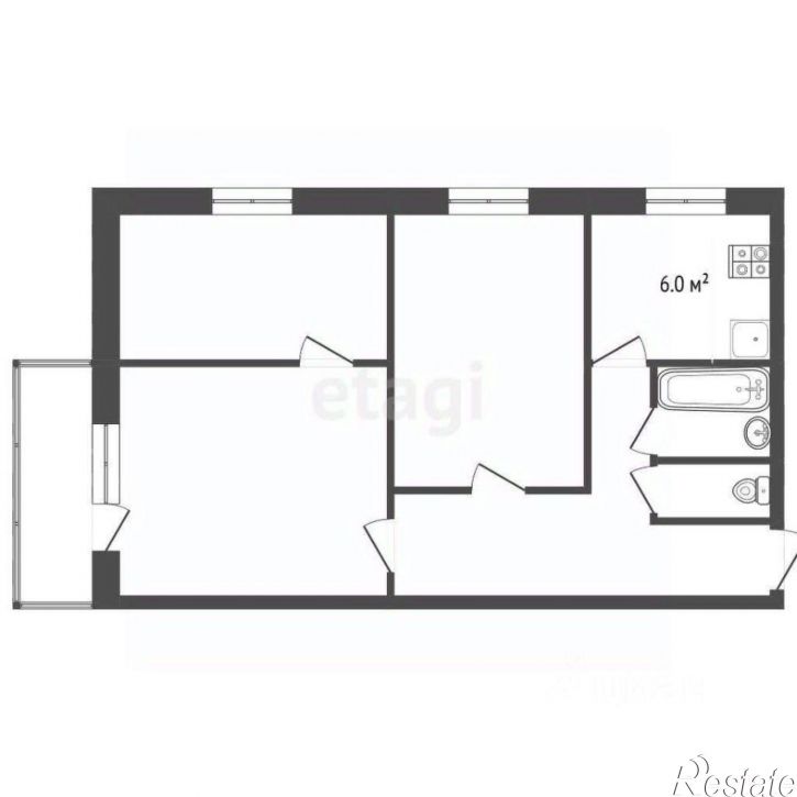 3-комн квартира ул Кудрявцева, 3,  д. 3