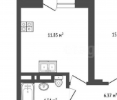 1-комн, 39кв м, этаж 4/17 улица Лескова, 44