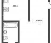 2-комн, 43кв м, этаж 1/5 улица Нефтяников, 24