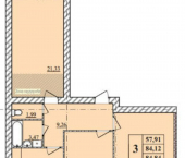 3-комн, 85кв м, этаж 2/3 Сквозной пер, 8а