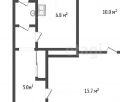 2-комн, 42кв м, этаж 2/2 Дачный переулок, 2А