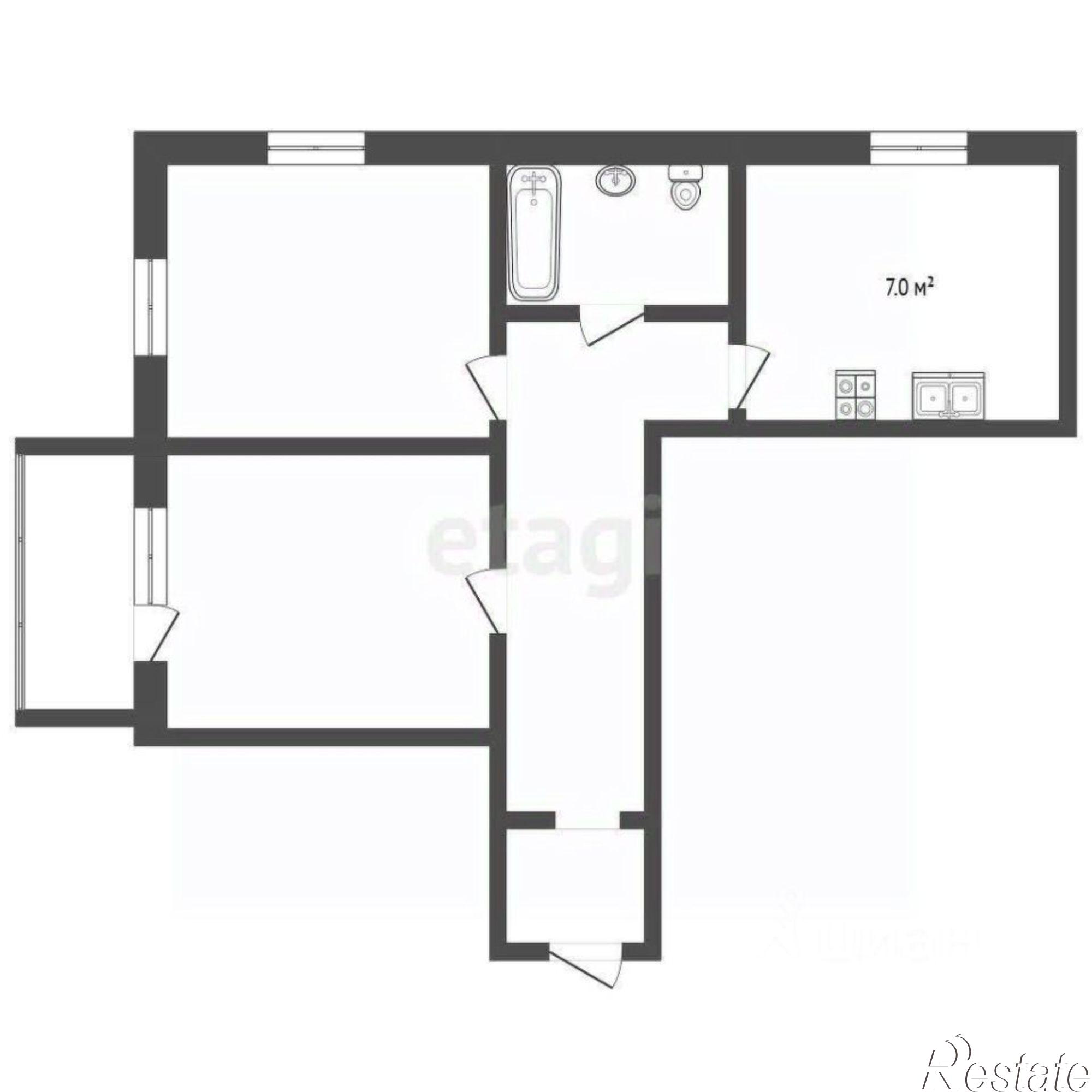 Купить квартиру за 3 990 000 рублей на улица Некрасова, 64/56