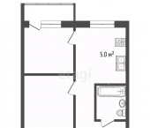 2-комн, 40кв м, этаж 2/5 Красноборская улица, 1А