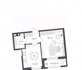 1-комн, 41 кв м, этаж 18/18 Тутаевское шоссе, 93Б