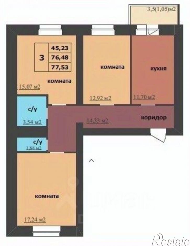 3-комн квартира в новом доме Ленинградский проспект, 98/2,  д. 98/2