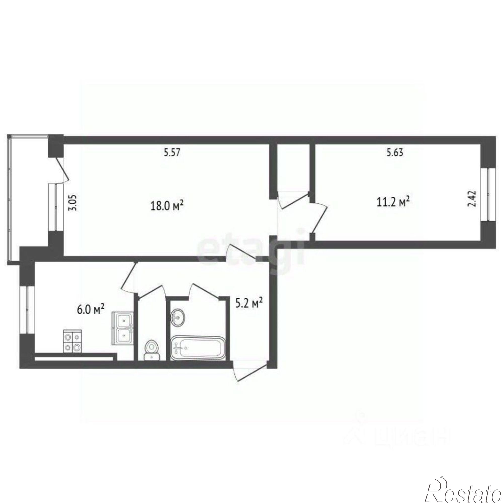 Купить квартиру за 5 500 000 рублей на ул Труфанова, 8 2