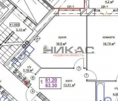 1-комн, 63кв м, этаж 2/6 Большая Фёдоровская улица, 3