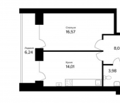 1-комн, 47 кв м, этаж 3/5 улица Александра Додонова, 8 к6