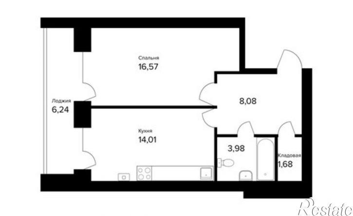 1-комн квартира в новом доме улица Александра Додонова, 8 к6,  д. 8 к6