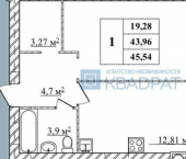 1-комн, 46 кв м, этаж 3/10 2-й Брагинский проезд, 8