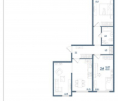 3-комн, 65кв м, этаж 17/17 Дядьковская улица, 16а