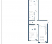 2-комн, 55кв м, этаж 13/17 Дядьковская улица, 16а