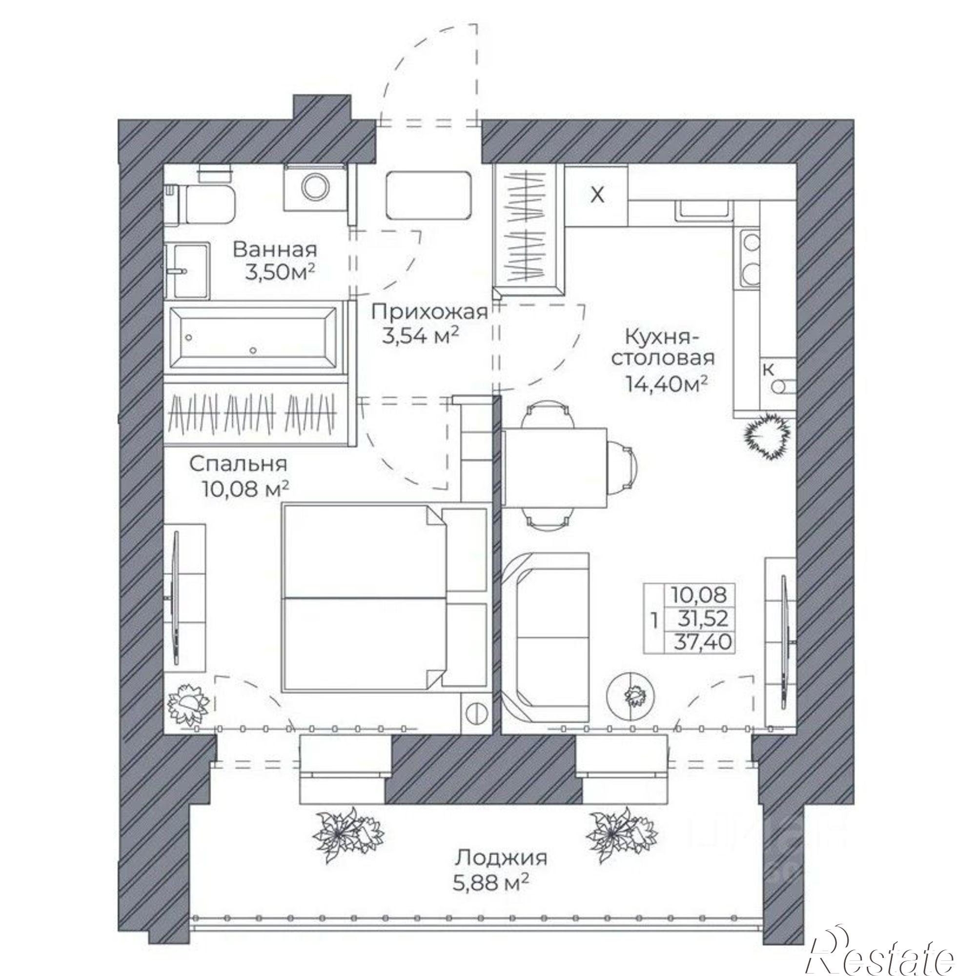 Купить квартиру за 3 927 000 рублей на улица Попова, 14 к2