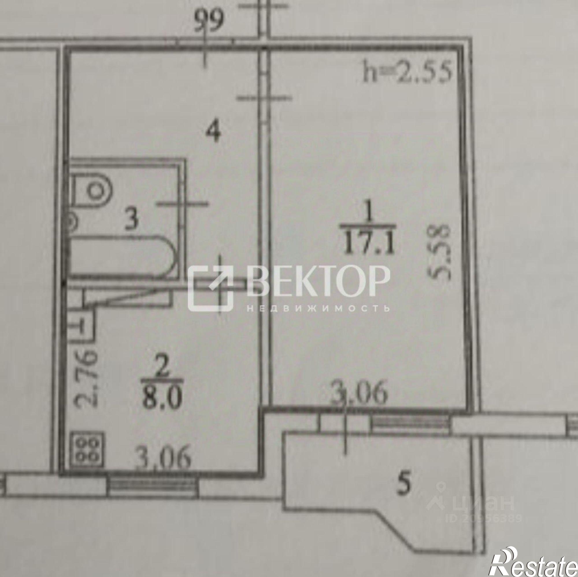 Купить квартиру за 3 590 000 рублей на улица Туманова, 7
