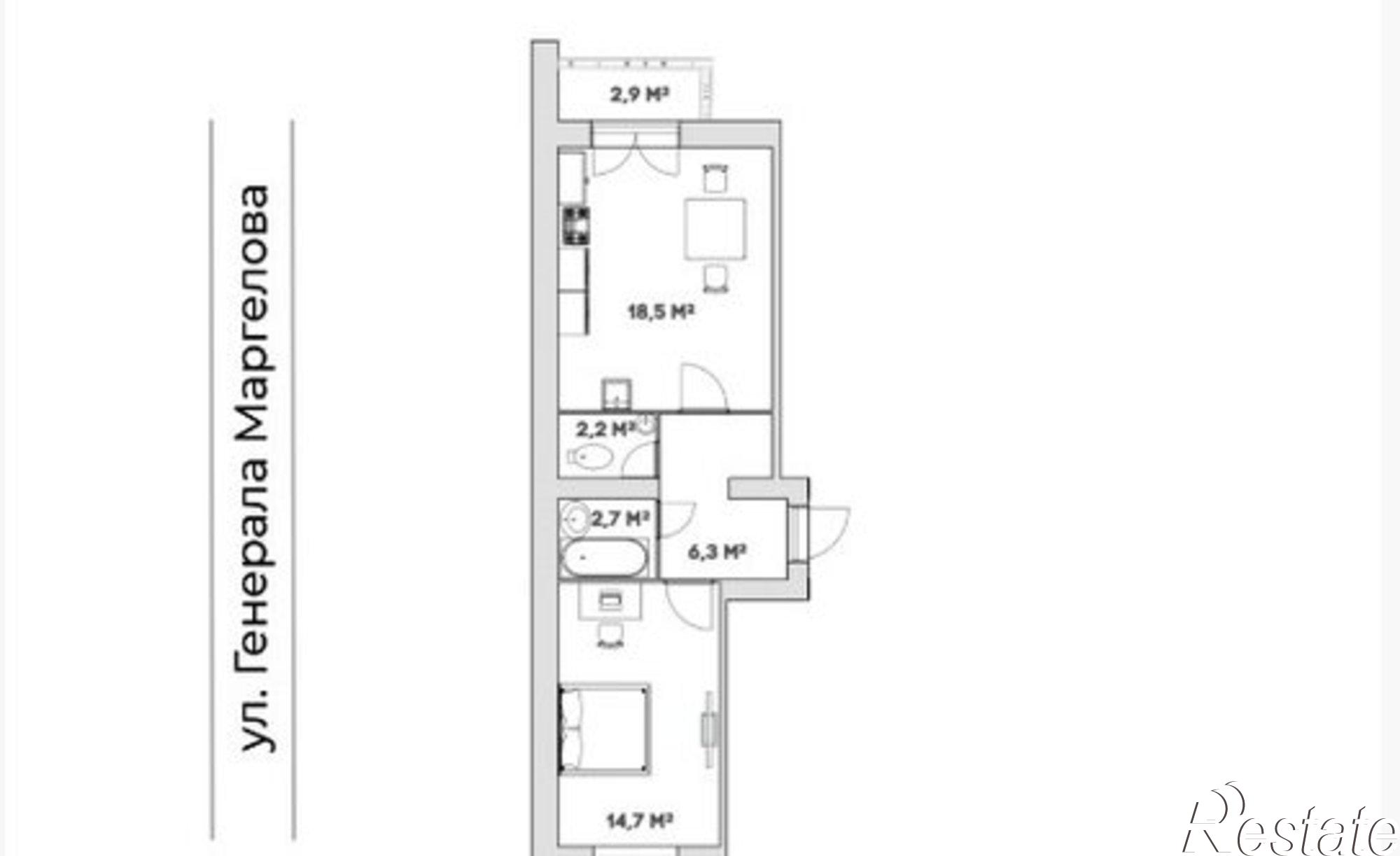 Купить квартиру за 3 621 600 рублей на Ленинградский проспект, 98/2