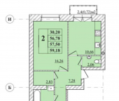 2-комн, 59кв м, этаж 3/3 Тверицкая набережная, 54А к1