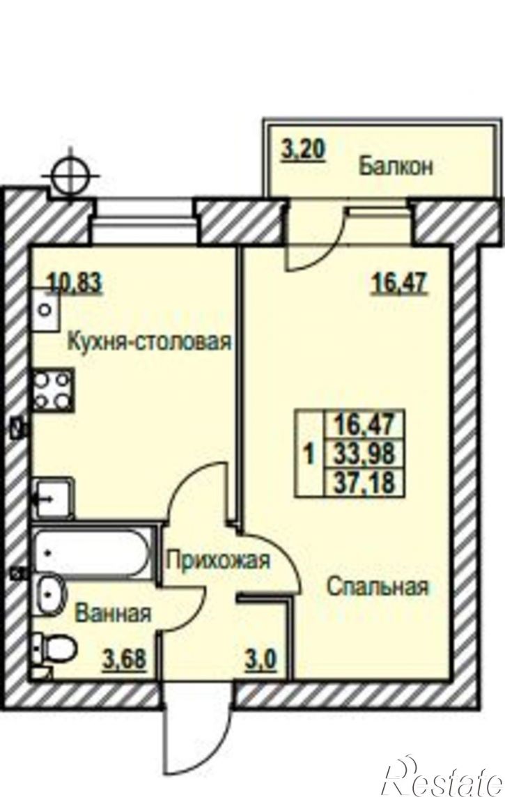 1-комн квартира в новом доме Тутаевское шоссе, 93,  д. 93