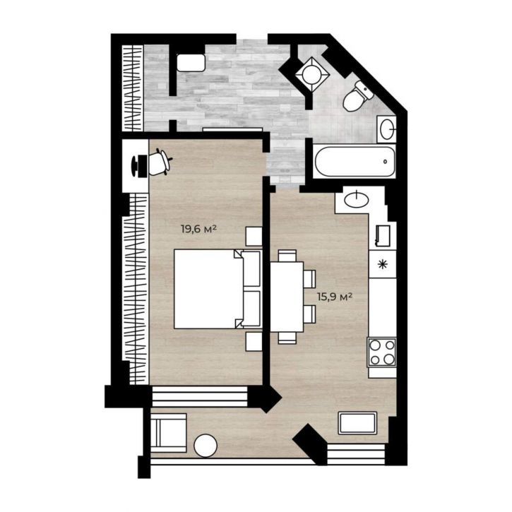 1-комн квартира Ленинградский проспект, д.52к2