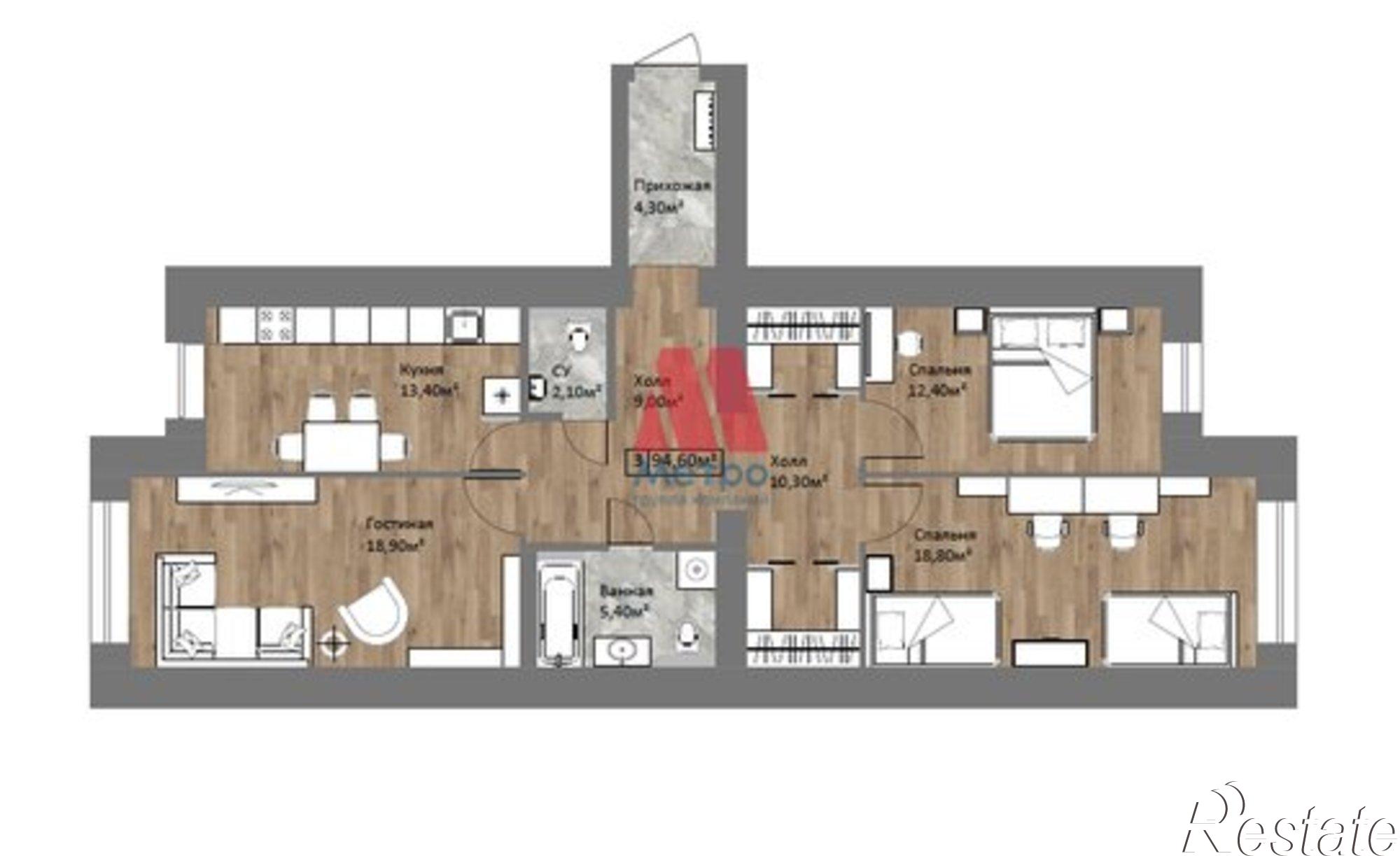 Купить квартиру за 8 400 000 рублей на Старая Костромская улица, 6