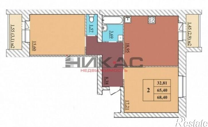 2-комн квартира 3-й Норский переулок, 11,  д. 11