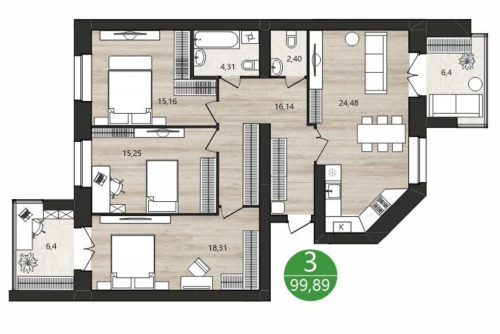 Продажа 3-комн квартиры Клубная ул, 1