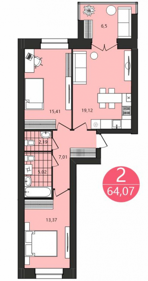 Продажа 2-комн квартиры Клубная ул, 1