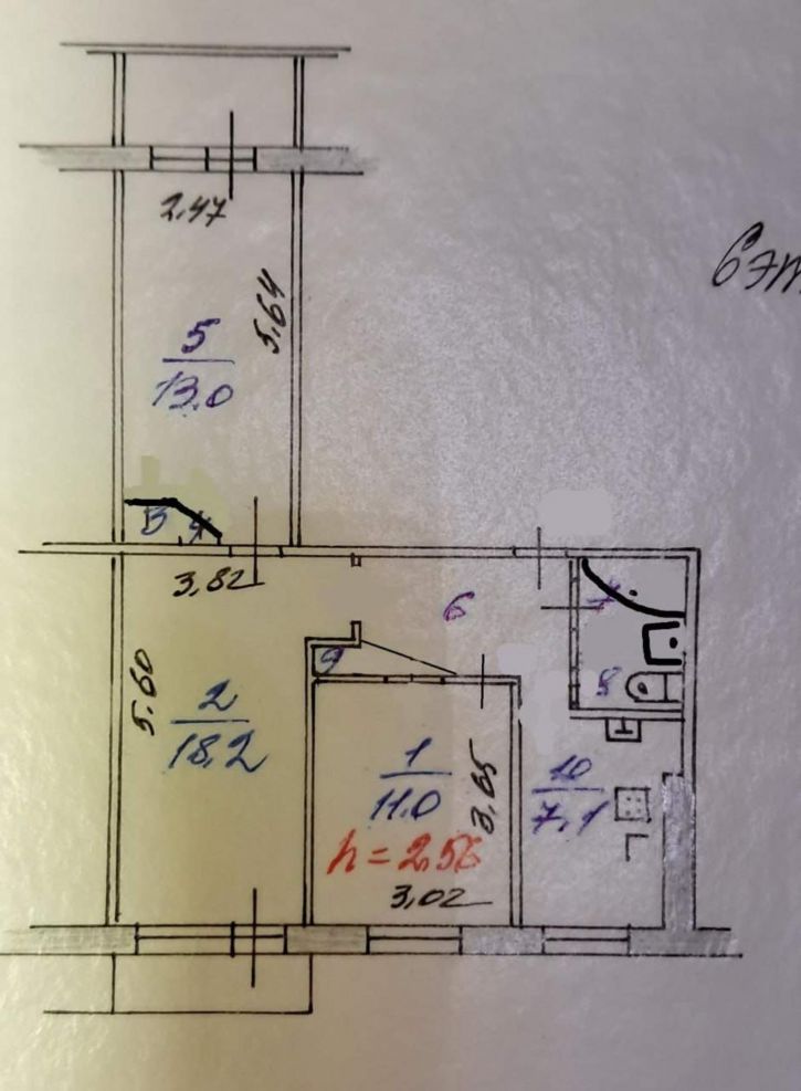 3-комн квартира Бабича улица, д.9