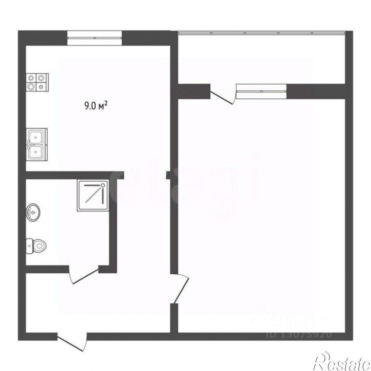 1-комн квартира ул Бабича, 9 3,  д. 9 3,  к. 3