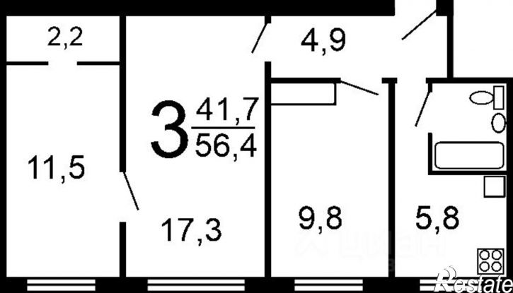 3-комн квартира проспект Дзержинского, 23,  д. 23