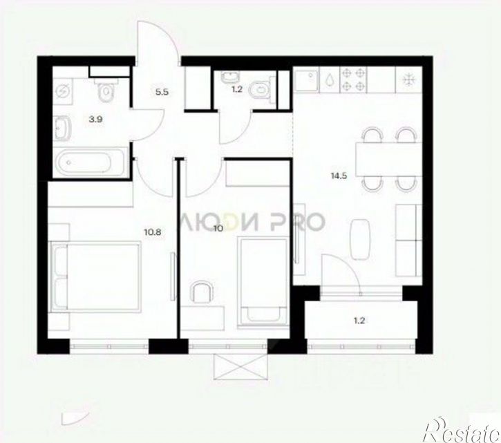 2-комн квартира ул Академика Колмогорова, 26 2,  д. 26 2,  к. 2