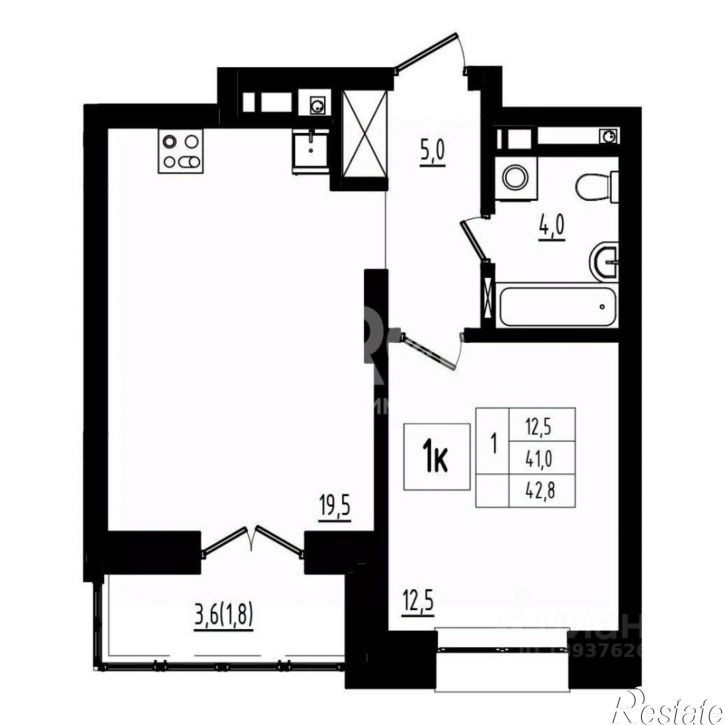 1-комн квартира в новом доме Чернопрудная улица, 37,  д. 37
