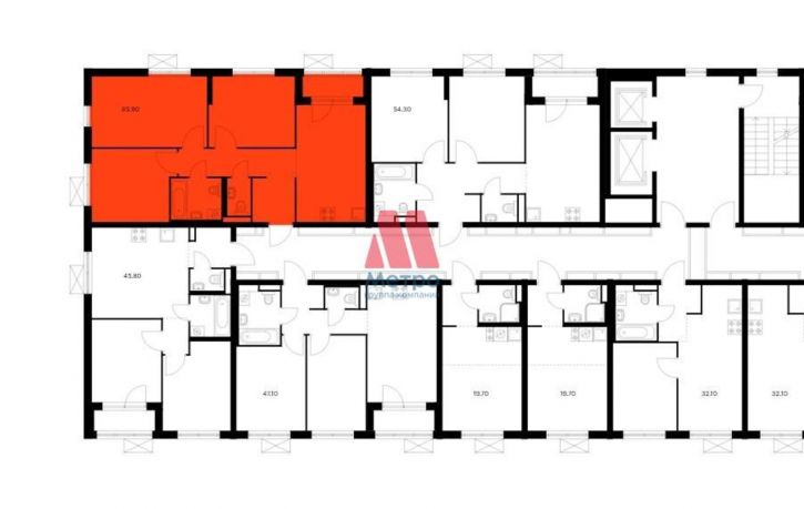 3-комн квартира в новом доме Академика Колмогорова улица, д.24