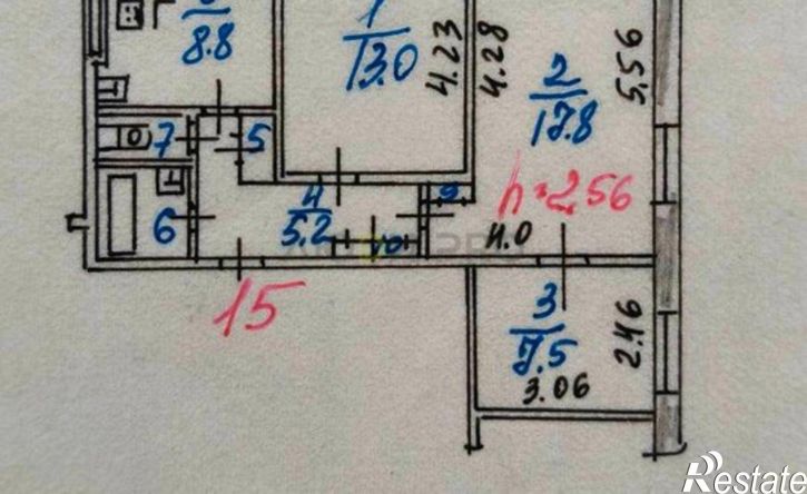 3-комн квартира улица Громова, 56 к2,  д. 56 к2