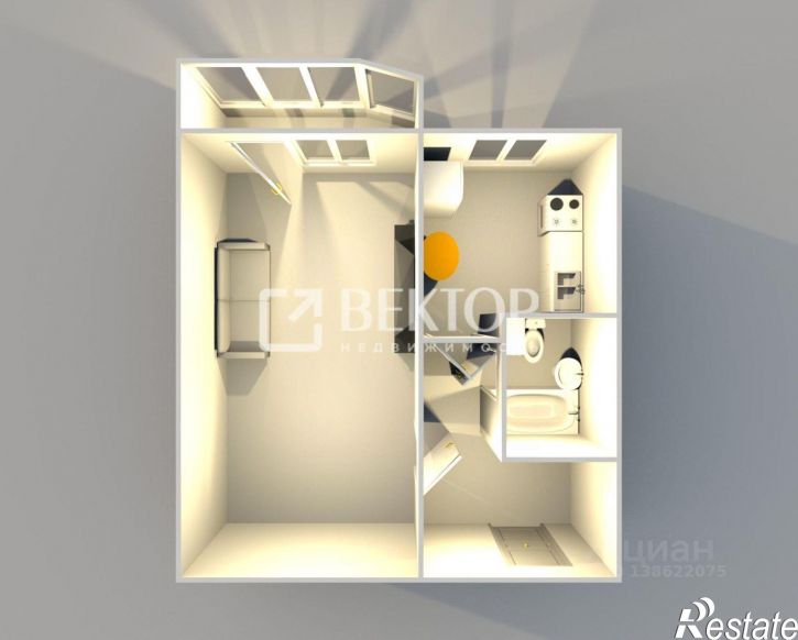 1-комн квартира улица Строителей, 21,  д. 21