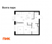 1-комн, 35 кв м, этаж 7/17 район Сокол, жилой комплекс Волга Парк