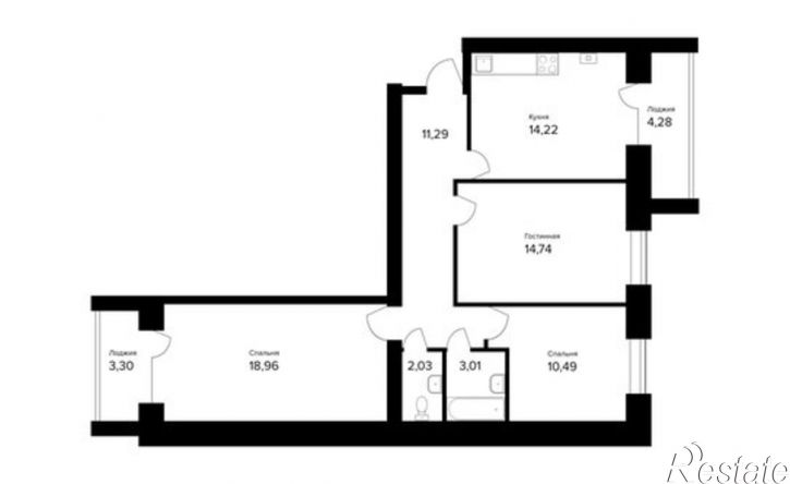 3-комн квартира в новом доме улица Александра Додонова, 10к4
