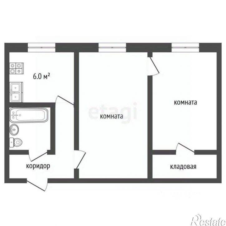 2-комн квартира улица 8 Марта, 14А,  д. 14А