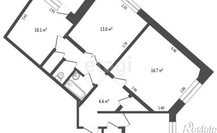 3-комн квартира ул Батова, 5,  д. 5