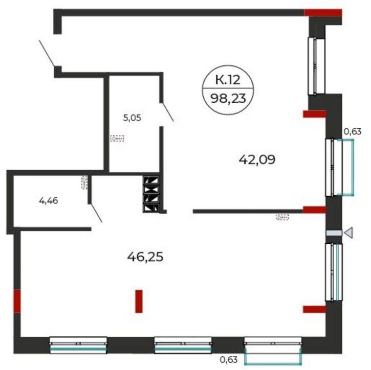 3-комн квартира в новом доме Салтыкова-Щедрина ул, 21