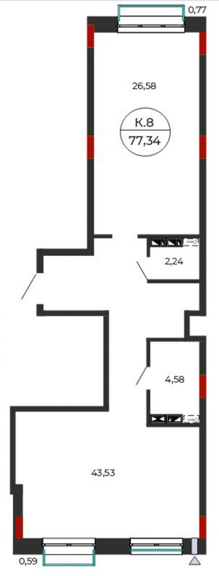 2-комн квартира в новом доме Салтыкова-Щедрина ул, 21
