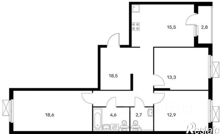 3-комн квартира ул Лескова, 36б,  д. 36б