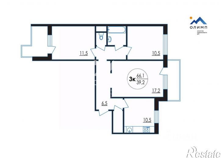 3-комн квартира Ленинградский пр-кт, 60 4,  д. 60 4,  к. 4